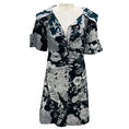 Load image into Gallery viewer, Lela Rose Navy Floral Printed Open Neck Shirt Dress

