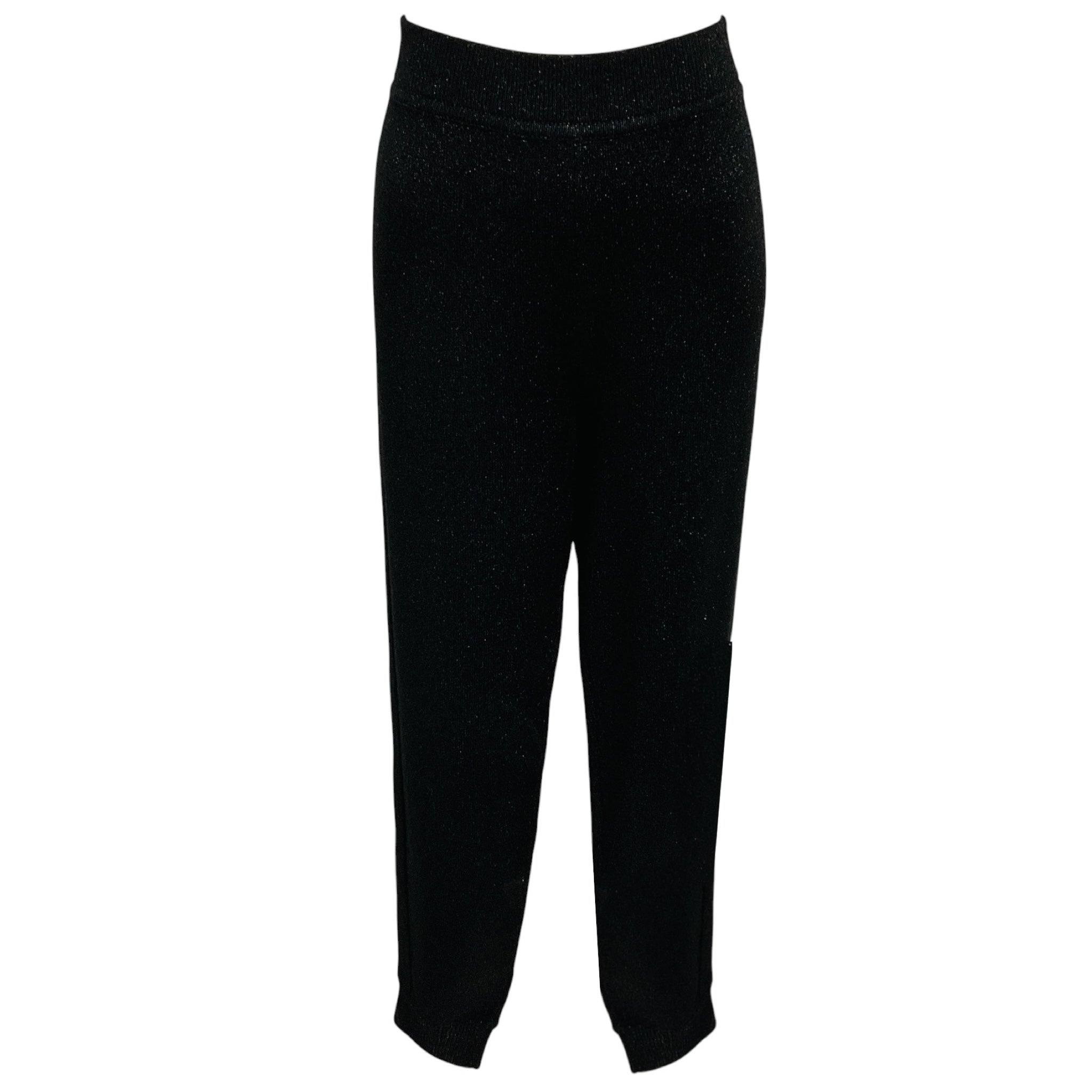 Michael Kors Collection Black Metallic Stretch Viscose Joggers