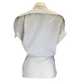 Load image into Gallery viewer, Alexander McQueen White / Black Striped Short Sleeved Cotton Button-down Blouse
