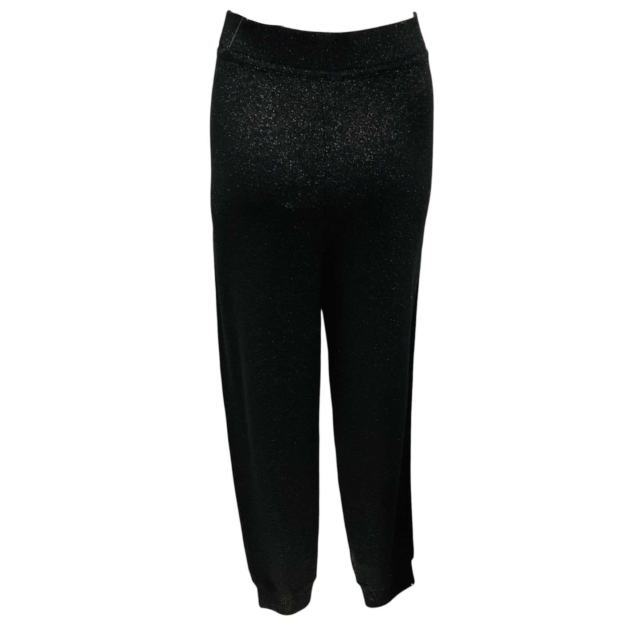 Michael Kors Collection Black Metallic Stretch Viscose Joggers