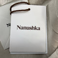 Load image into Gallery viewer, Nanushka Ecru Briar Crinkled Satin Midi Dress with Ruched Detail
