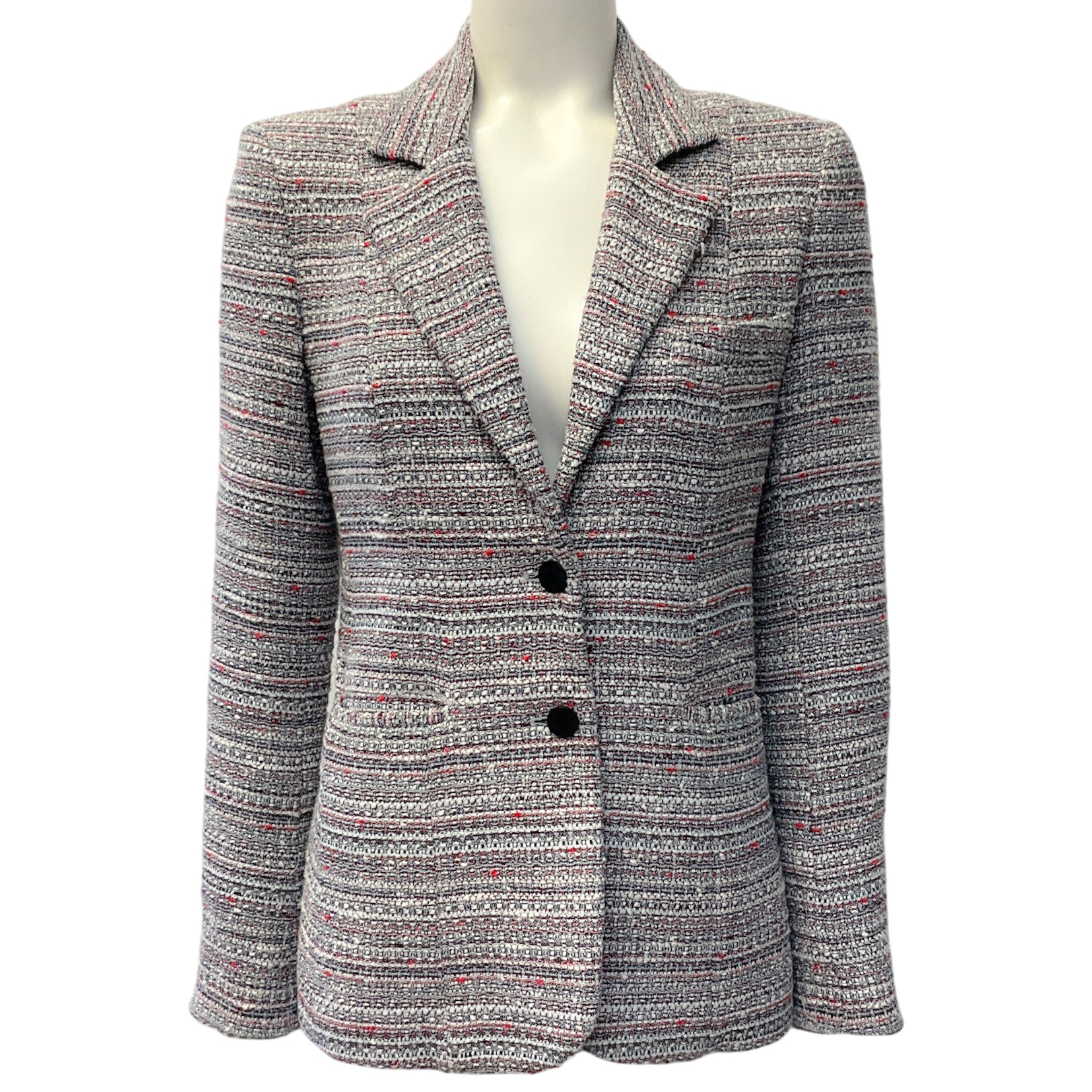 Veronica Beard Navy / Whire / Red Tweed Dickey Jacket
