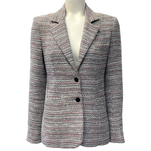 Veronica Beard Navy / Whire / Red Tweed Dickey Jacket
