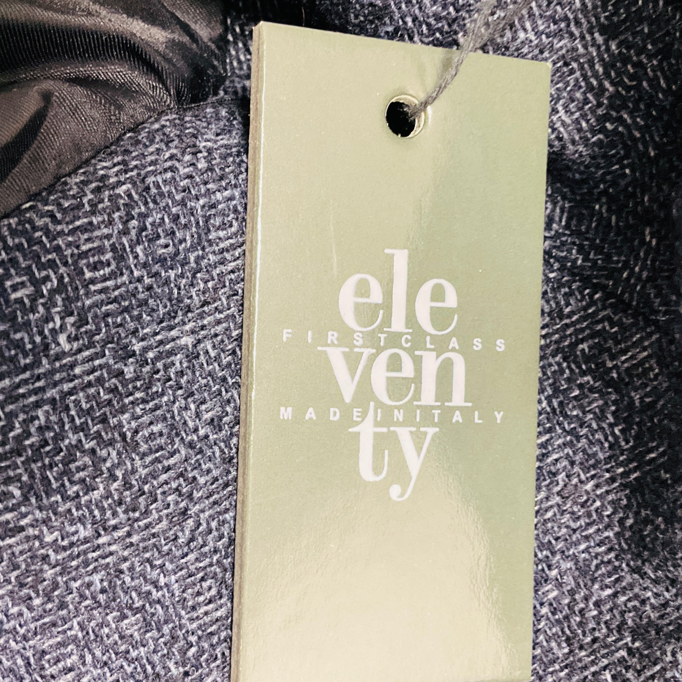 Eleventy Navy Blue Wool Tweed Blazer