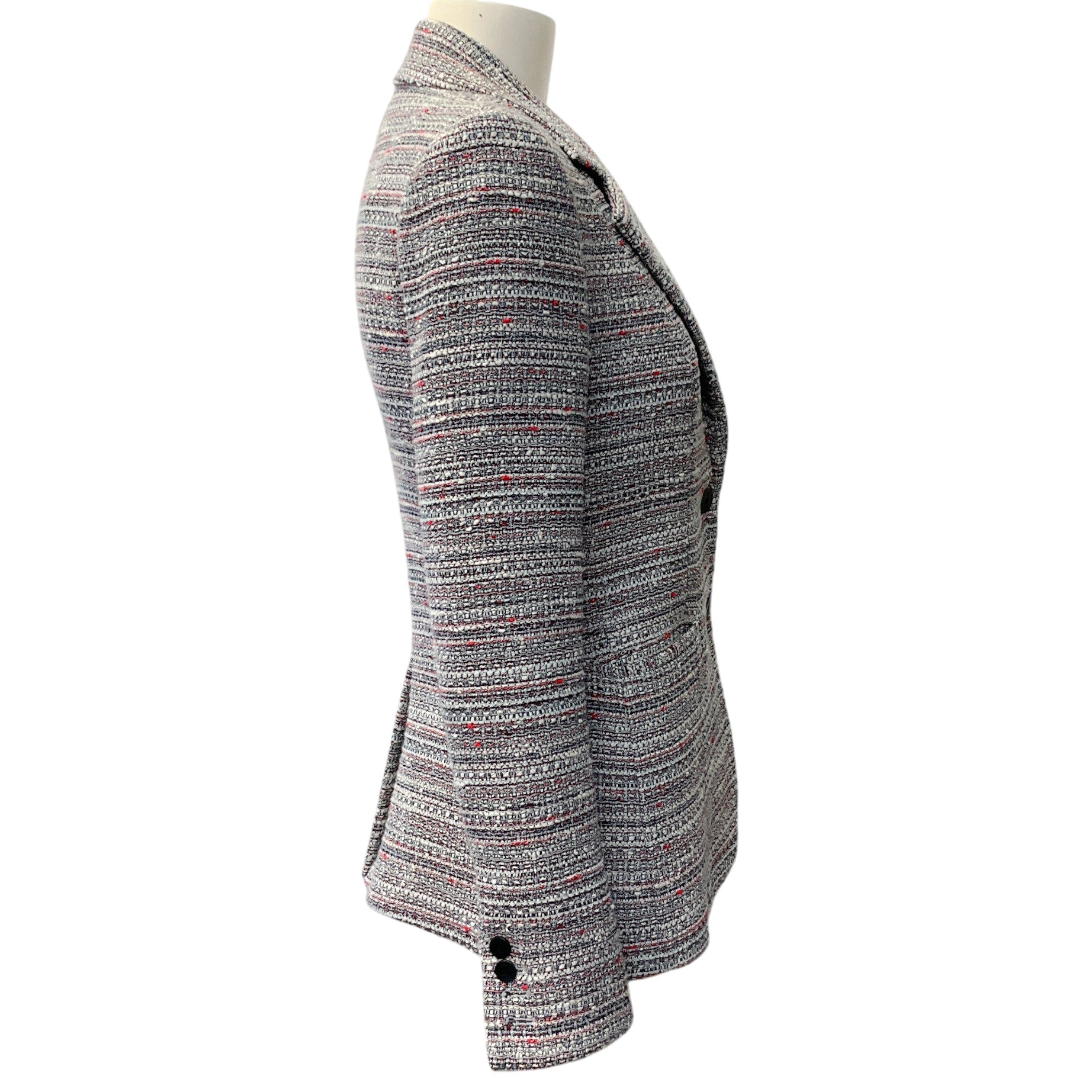 Veronica Beard Navy / Whire / Red Tweed Dickey Jacket