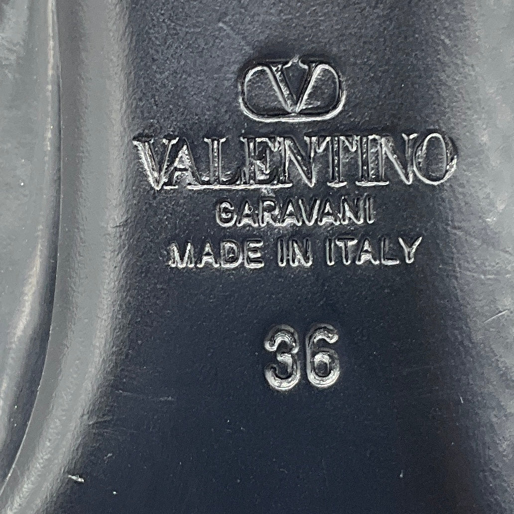 Valentino Black / White 50mm One Stud Patent Leather Pumps