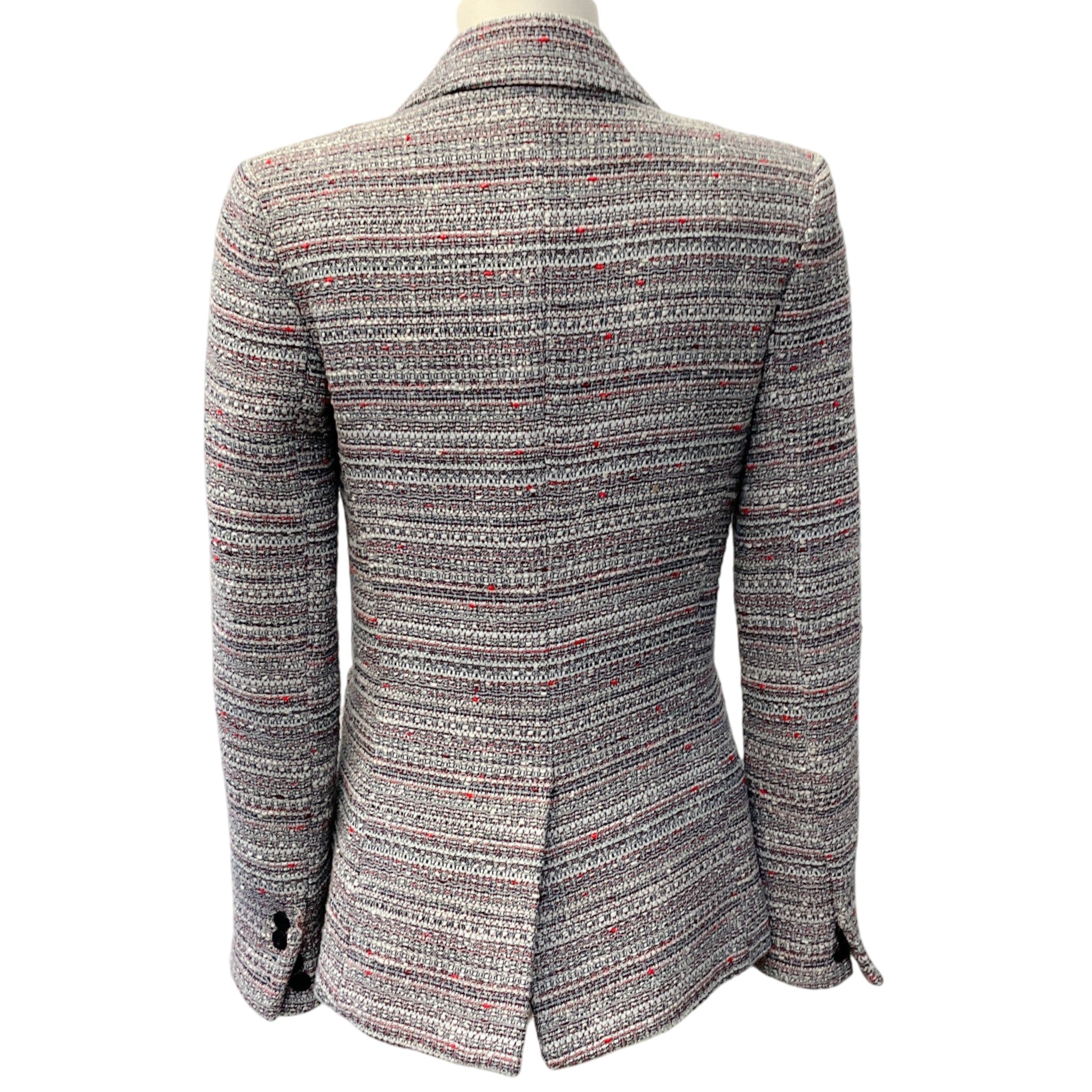 Veronica Beard Navy / Whire / Red Tweed Dickey Jacket