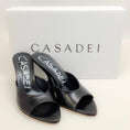 Load image into Gallery viewer, Casadei Black Leather Minorca Sandals
