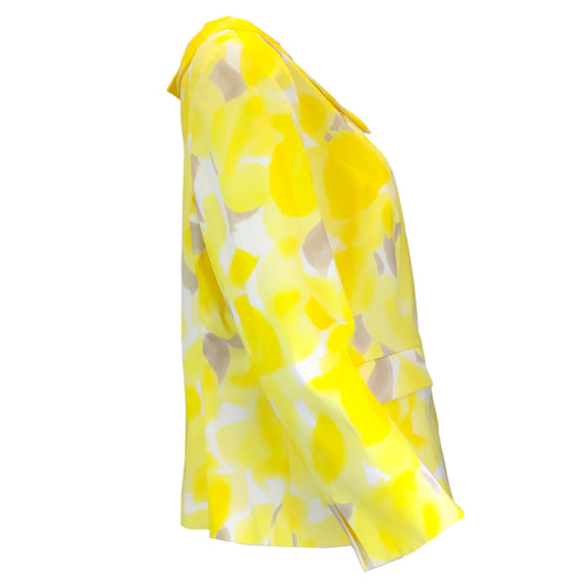 Rena Lange Yellow Multi Printed Cotton Blazer