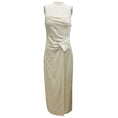 Load image into Gallery viewer, Nanushka Ecru Briar Crinkled Satin Midi Dress with Ruched Detail

