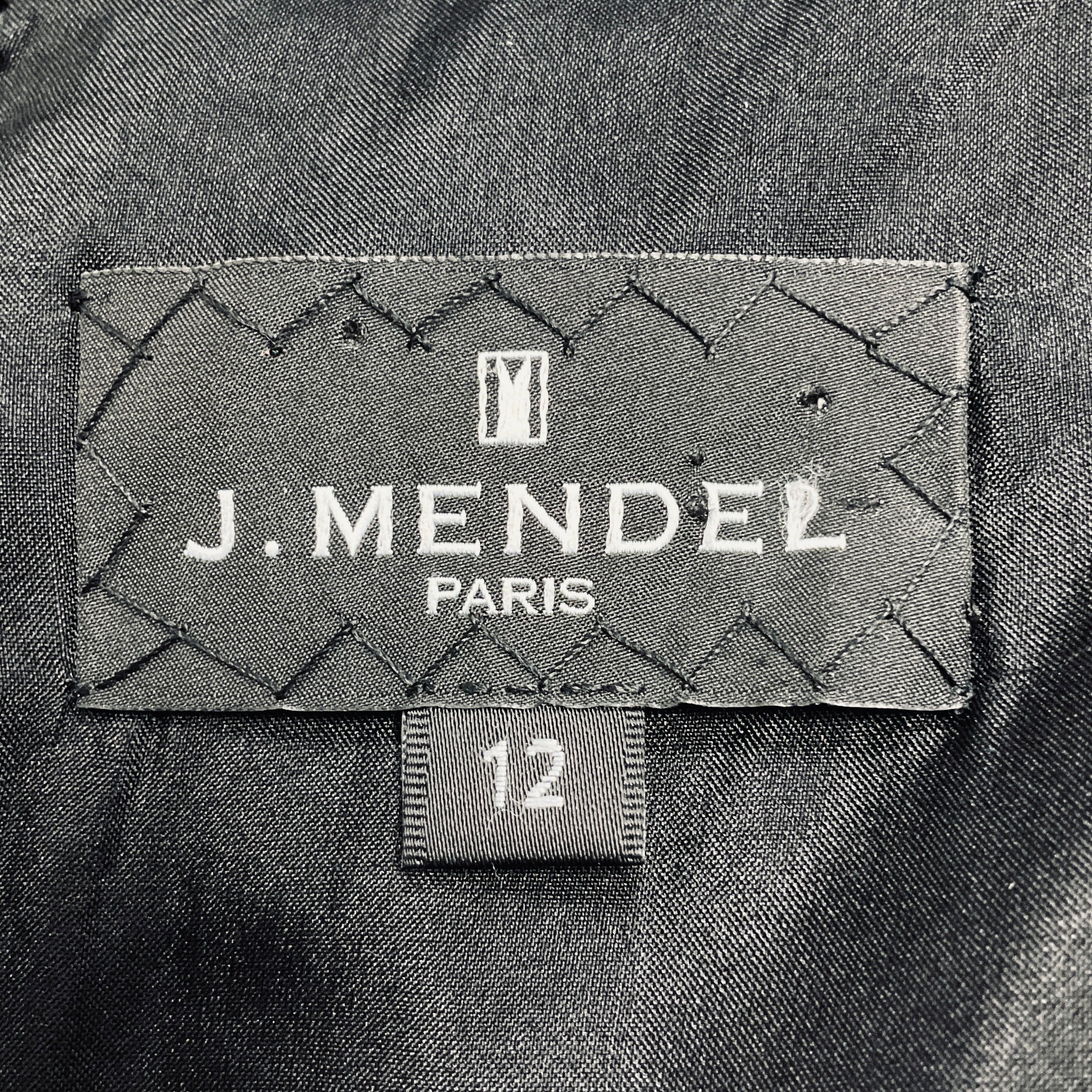 J. Mendel Black Textured Sleeveless Leather Midi Dress