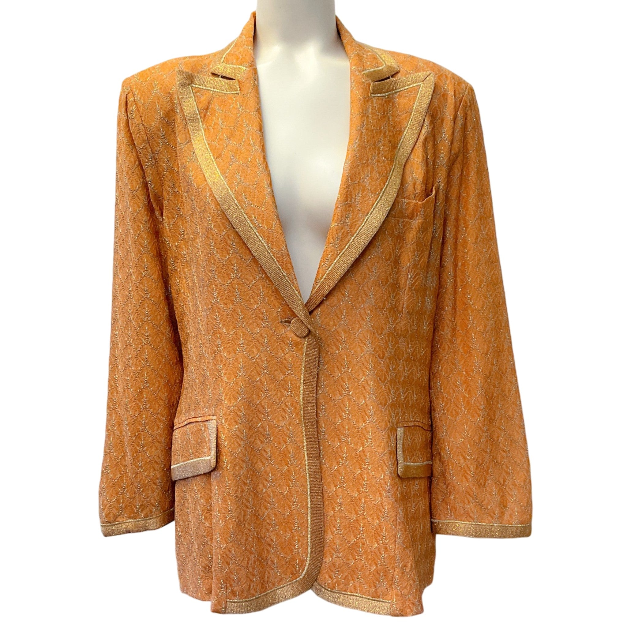 Missoni Peach Knit Jacket with Gold and Silver Lame
