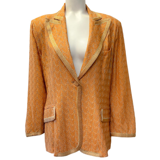 Missoni Peach Knit Jacket with Gold and Silver Lame
