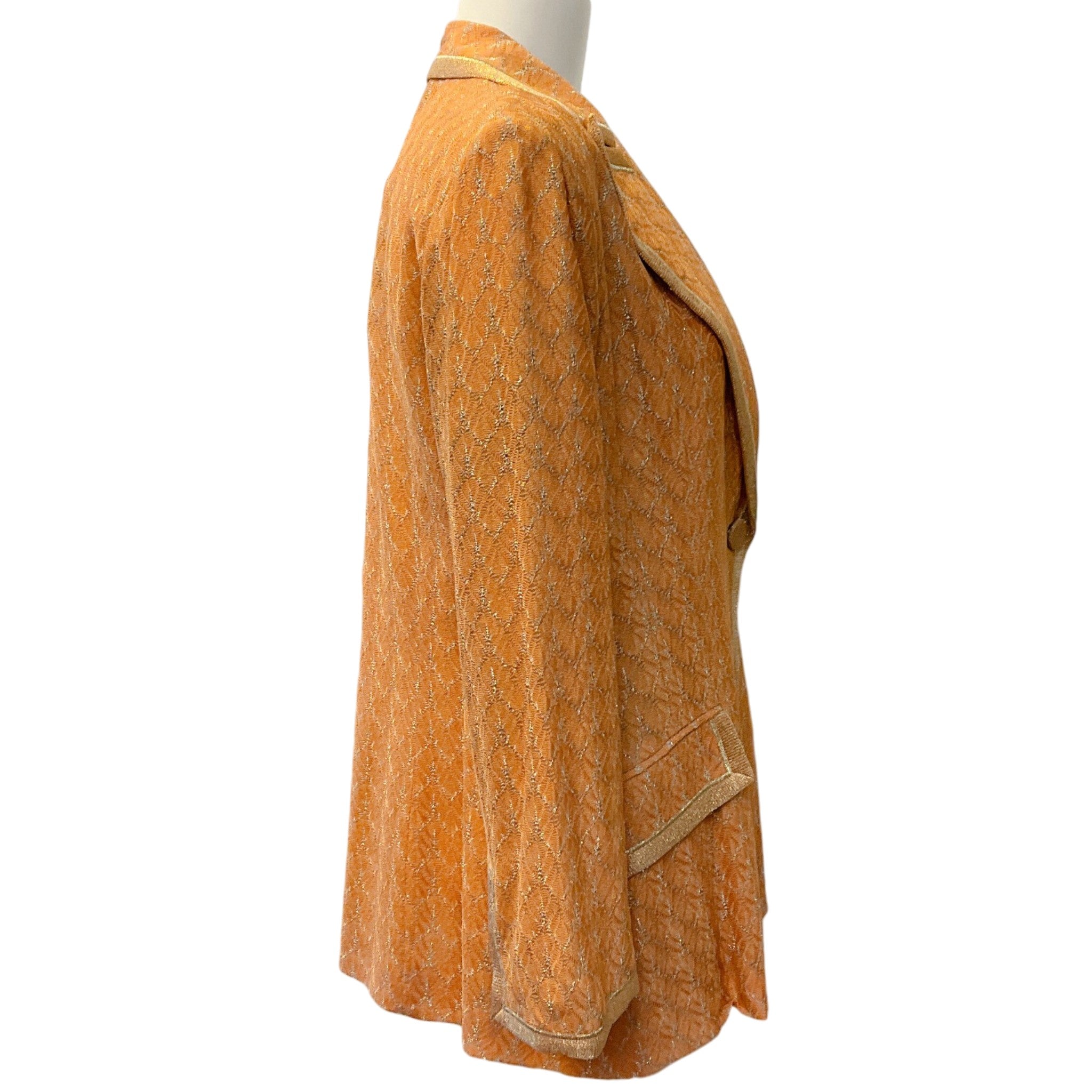 Missoni Peach Knit Jacket with Gold and Silver Lame