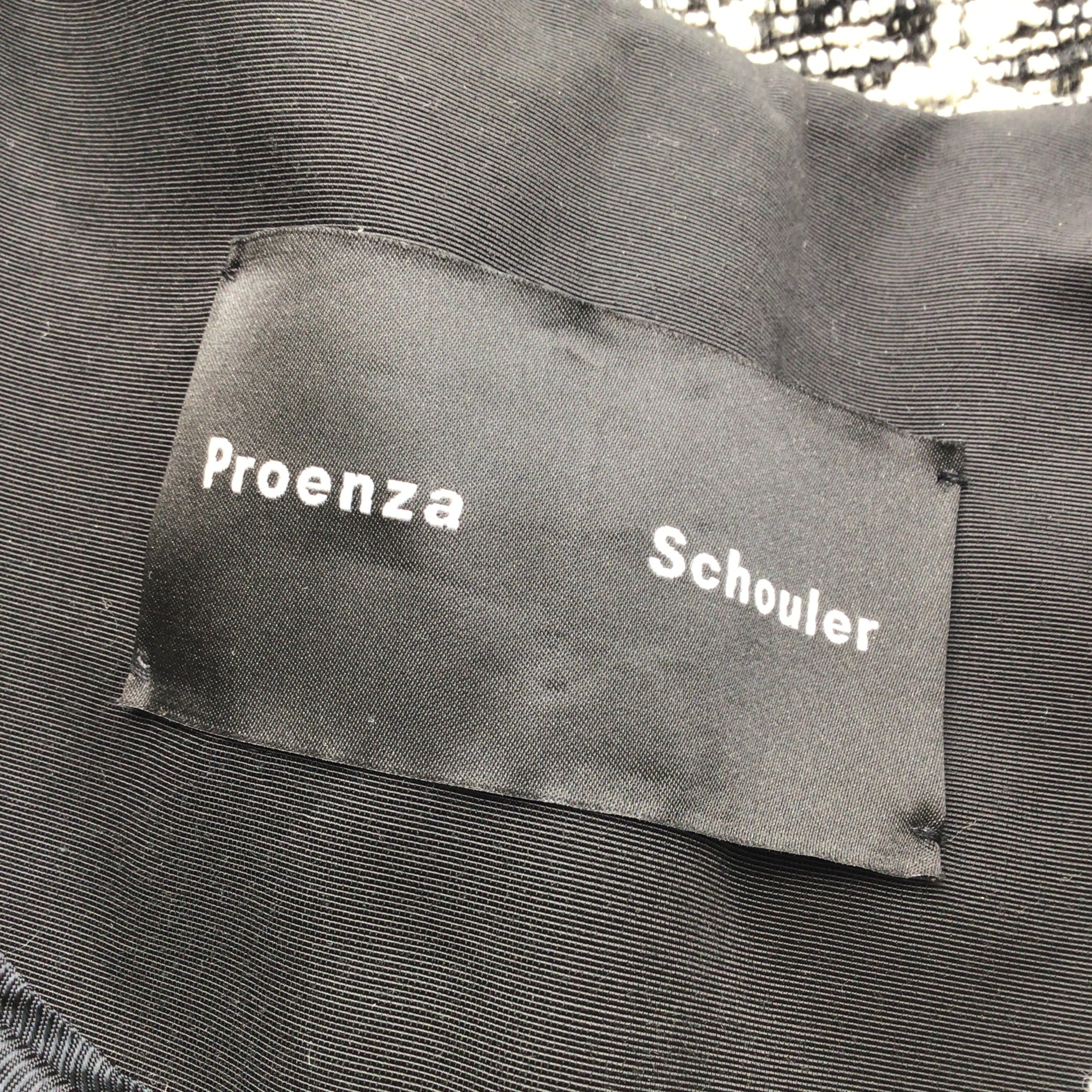 Proenza Schouler Black / Ivory Woven Tweed Jacket