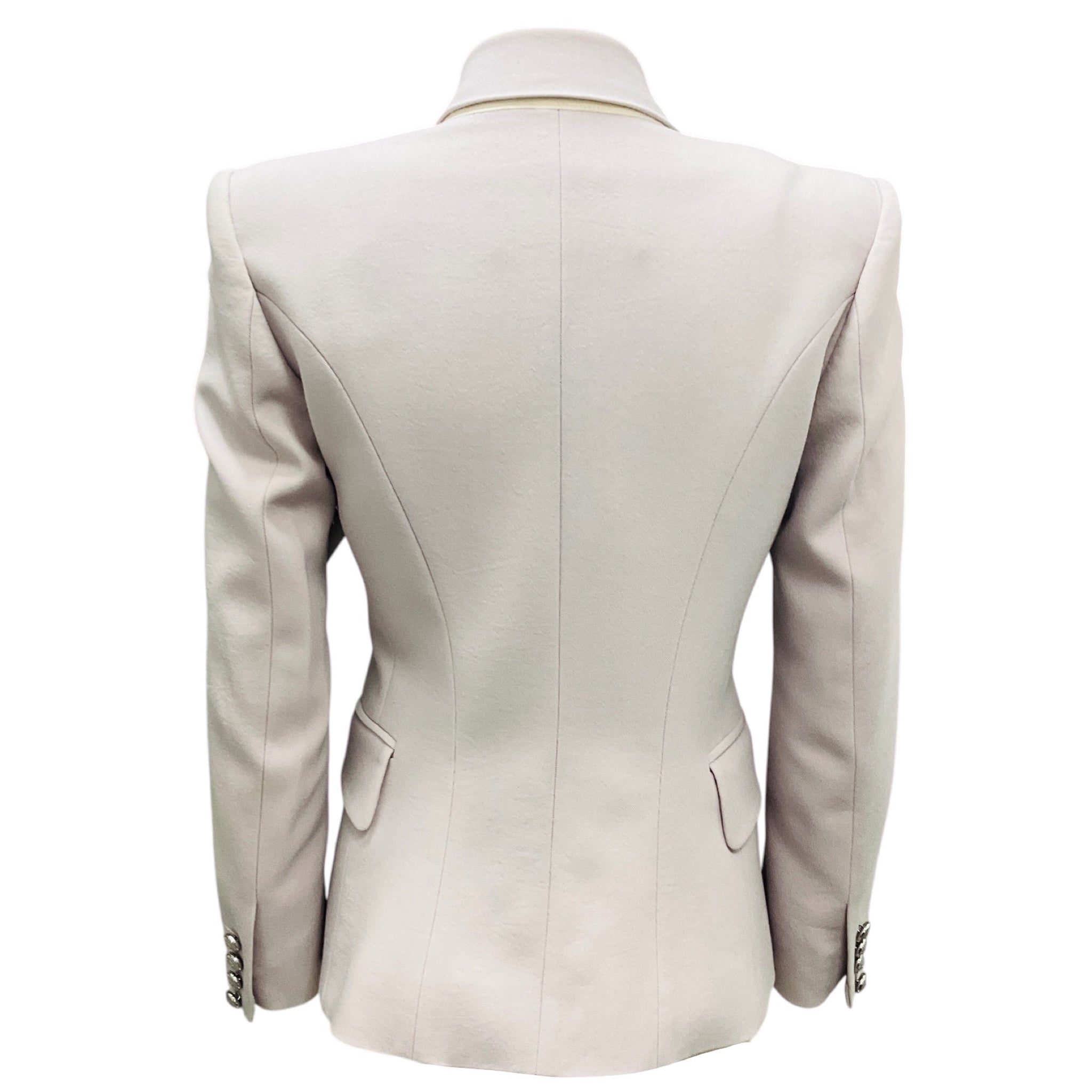 Balmain Lilac / Lilas Double Breasted Wool Jacket with Silver Buttons