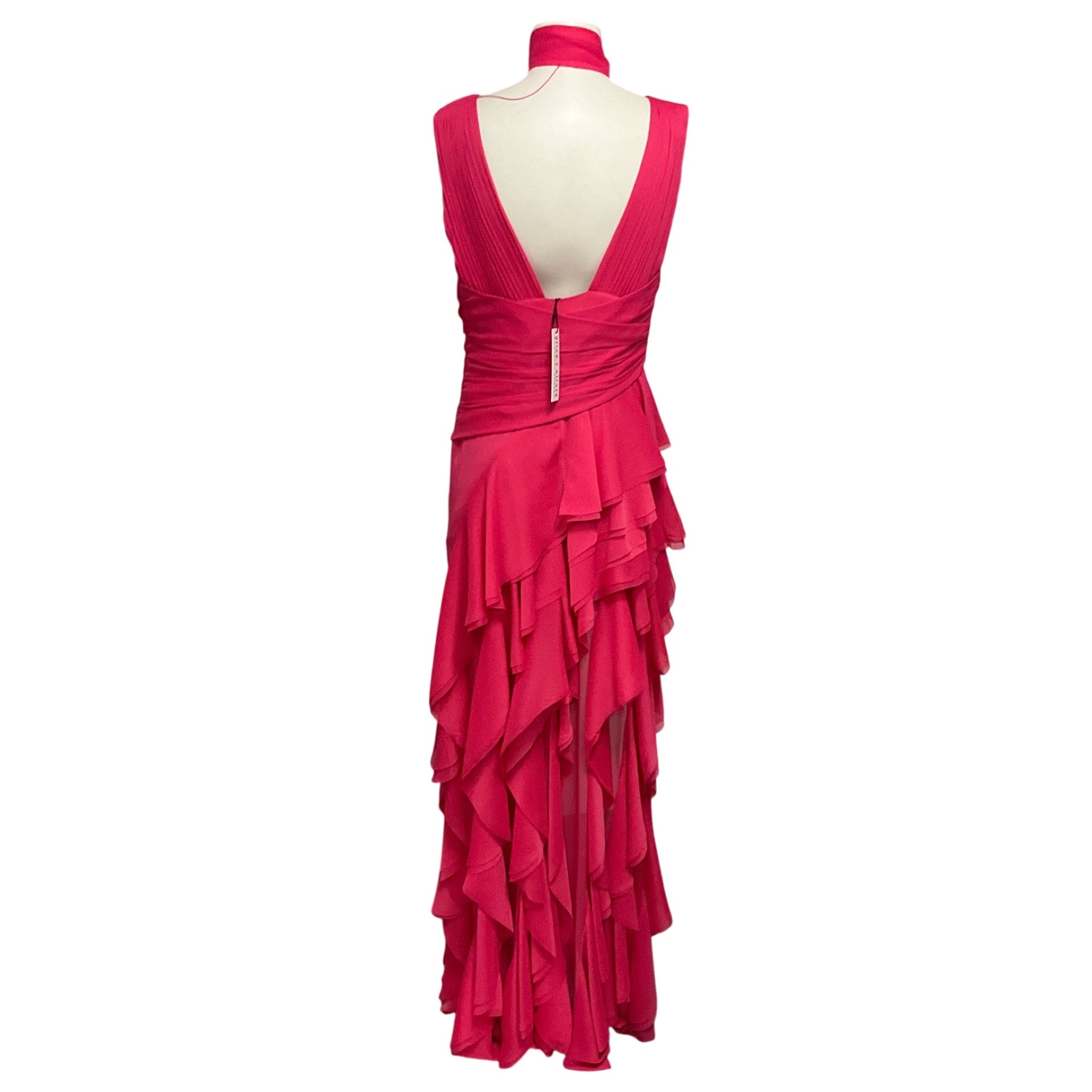 Alice + Olivia Raspberry Holly Ruffle Maxi Dress with Scarf