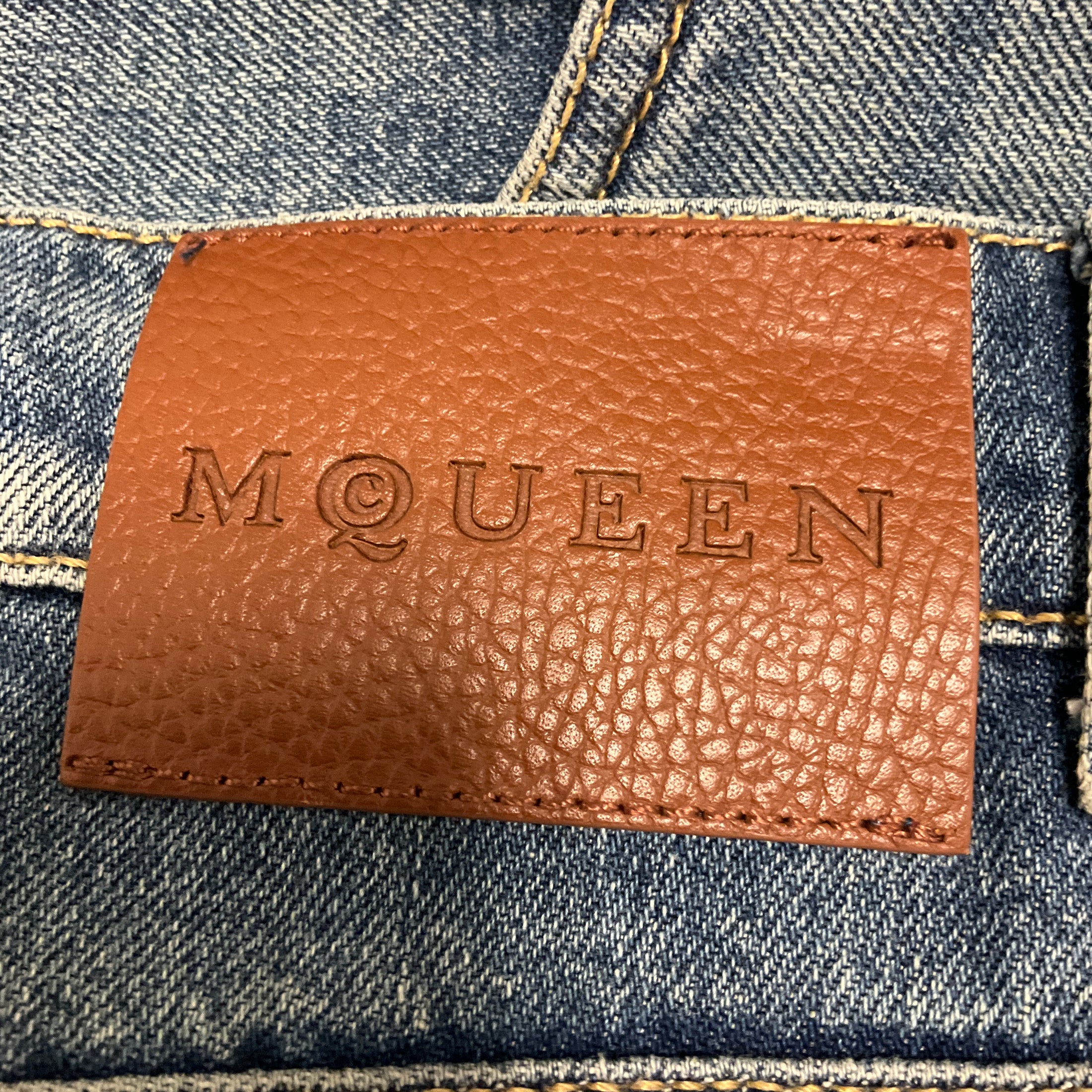 McQueen Blue Denim High Rise Bootcut Jeans