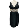 Load image into Gallery viewer, Monique Lhuillier Black Embellished Silk Cocktail Dress
