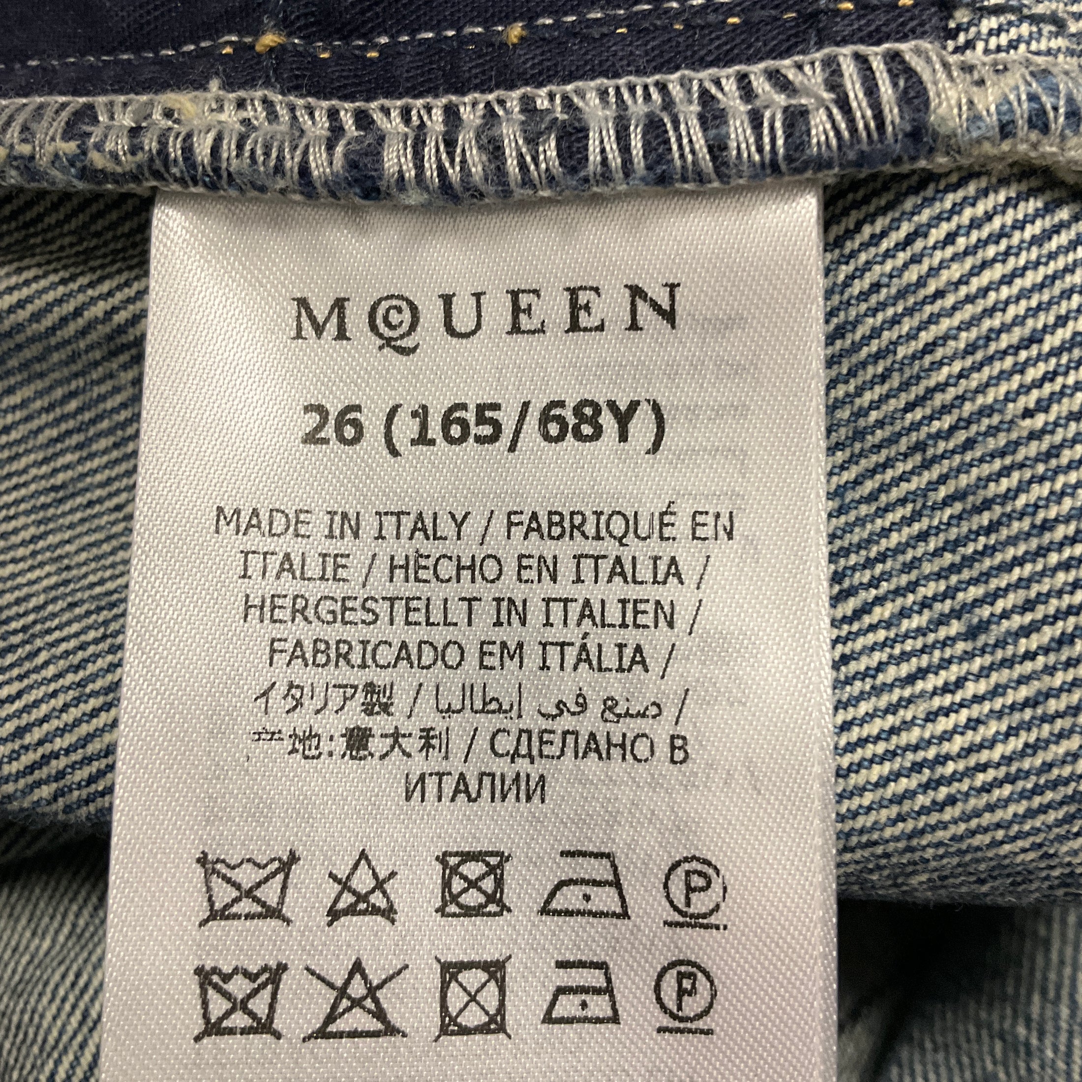 McQueen Blue Denim High Rise Bootcut Jeans