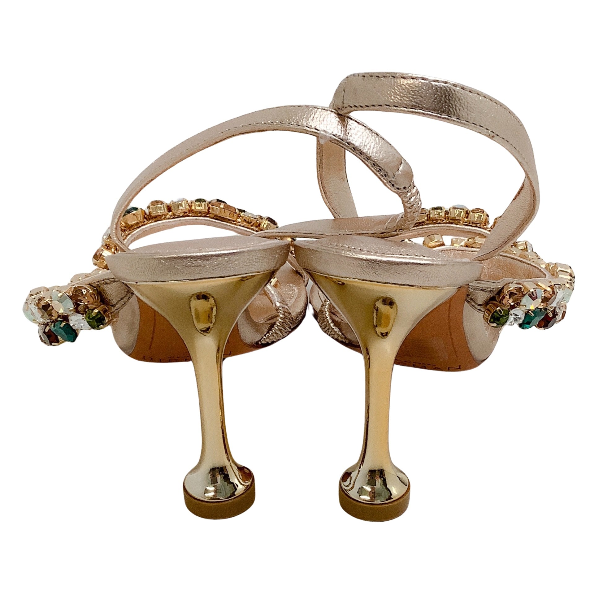 Alexandre Birman Gold Multi Crystal Betina 85 Sandals