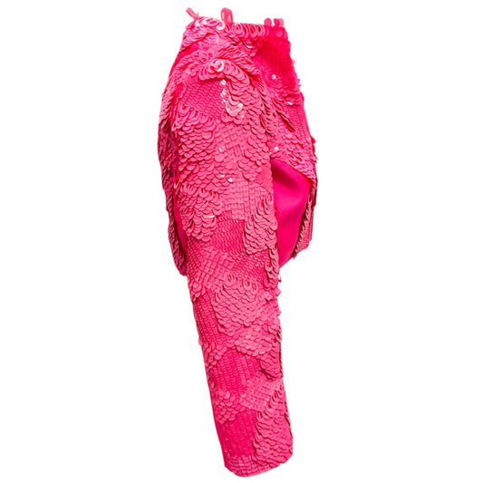 Ruben Singer Pink Sequin Embellished Cropped Jacket