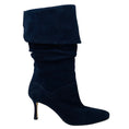 Load image into Gallery viewer, Manolo Blahnik Navy Blue Suede Slouch Boots
