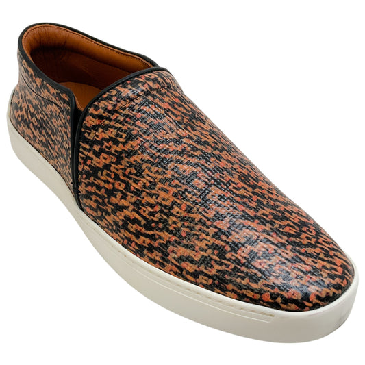Rag & Bone Black / Brown Woven Printed Slip On Sneakers
