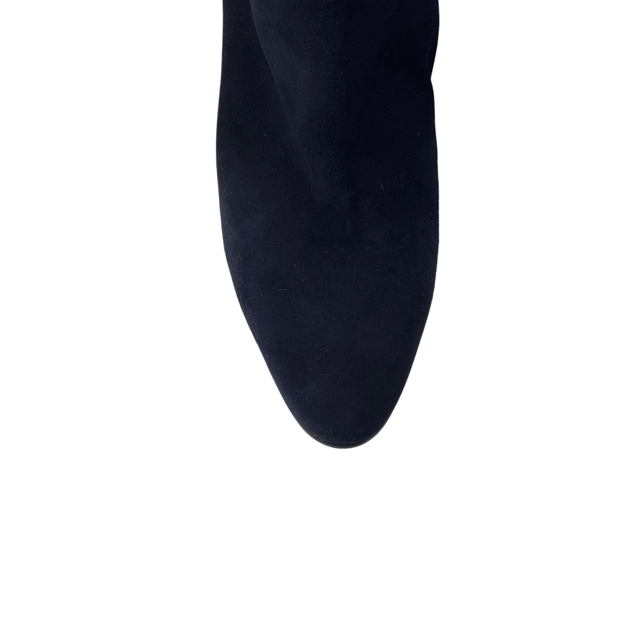 Manolo Blahnik Navy Blue Suede Slouch Boots