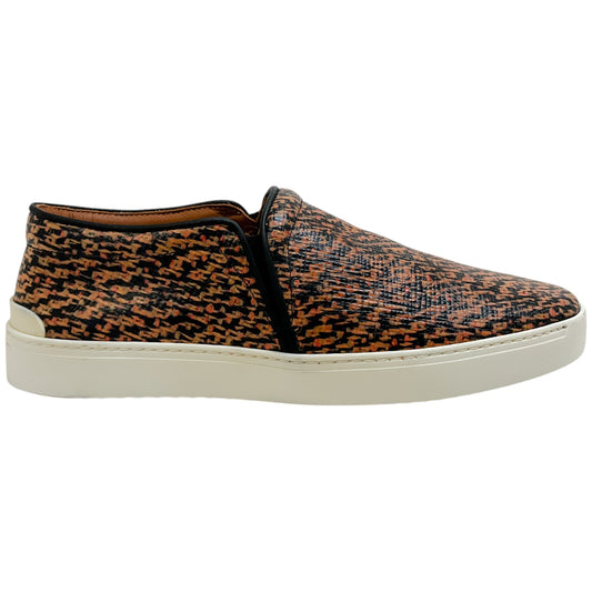 Rag & Bone Black / Brown Woven Printed Slip On Sneakers