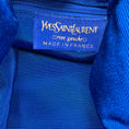 Load image into Gallery viewer, Yves Saint Laurent Rive Gauche Vintage Blue / Gold Studded Suede and Leather Handba
