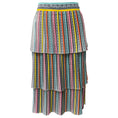 Load image into Gallery viewer, Mary Katrantzou White Multi Striped Pleated Tiered Skirt

