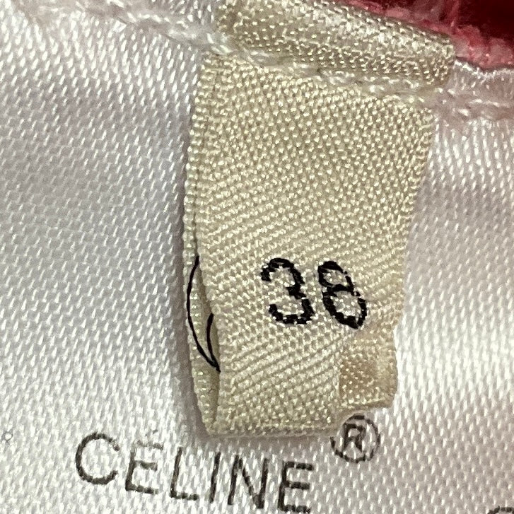Celine Pink Frayed Hem Straight Leg Cotton Denim Jeans
