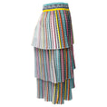 Load image into Gallery viewer, Mary Katrantzou White Multi Striped Pleated Tiered Skirt
