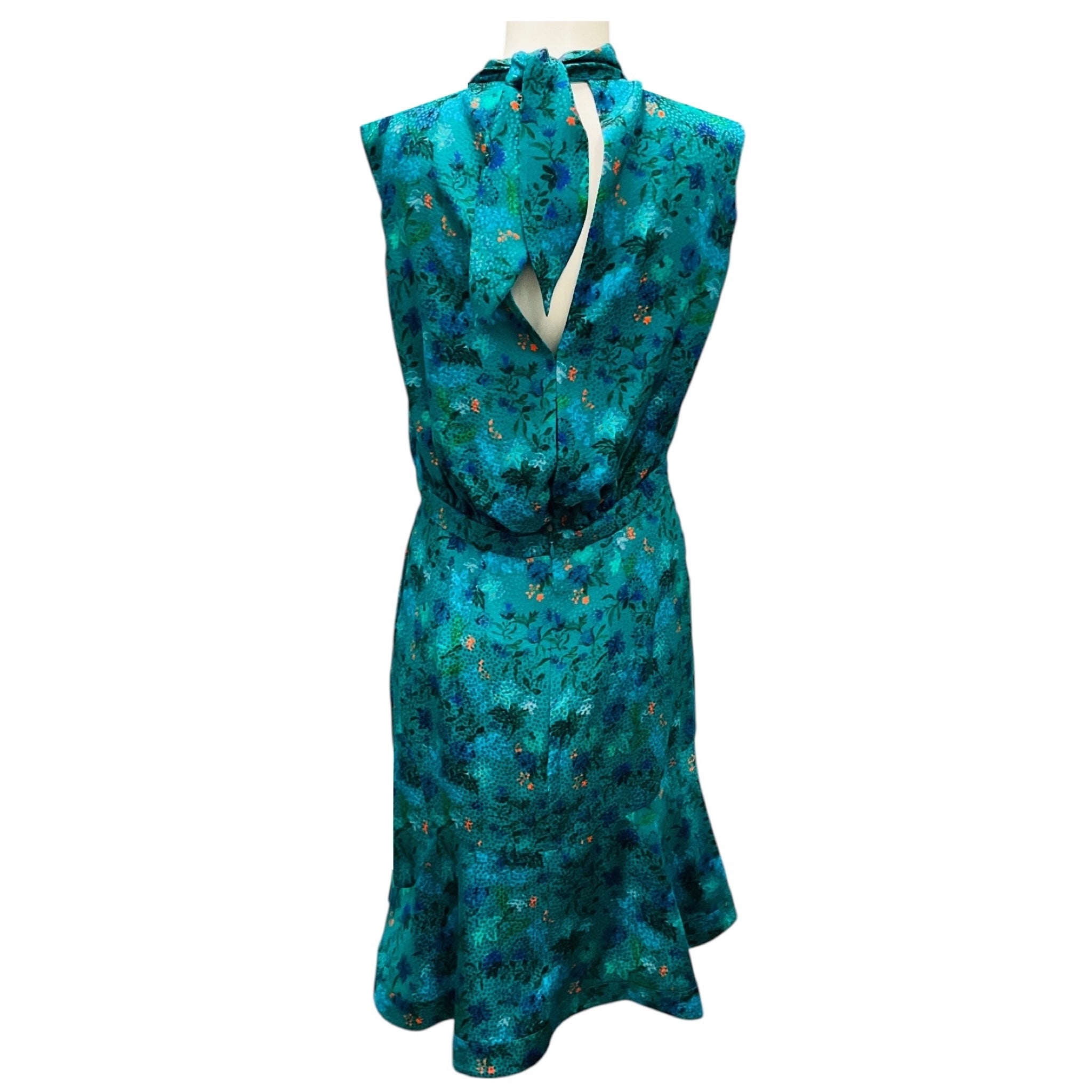 Saloni x Victoria Tang Teal Multi Fleur Short Dress