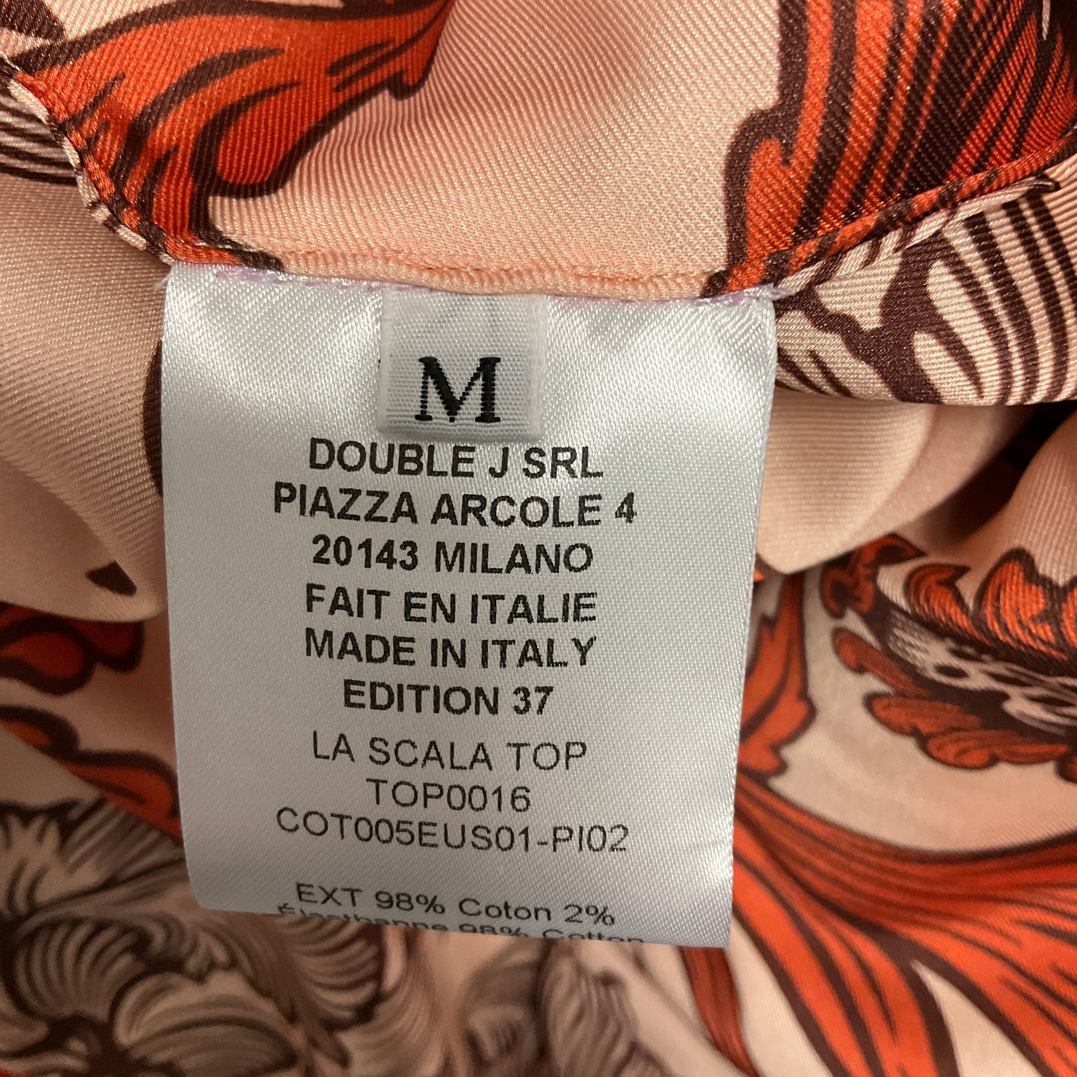 La DoubleJ Pale Pink Multi Shot Cotton Prometheus Print La Scala Top