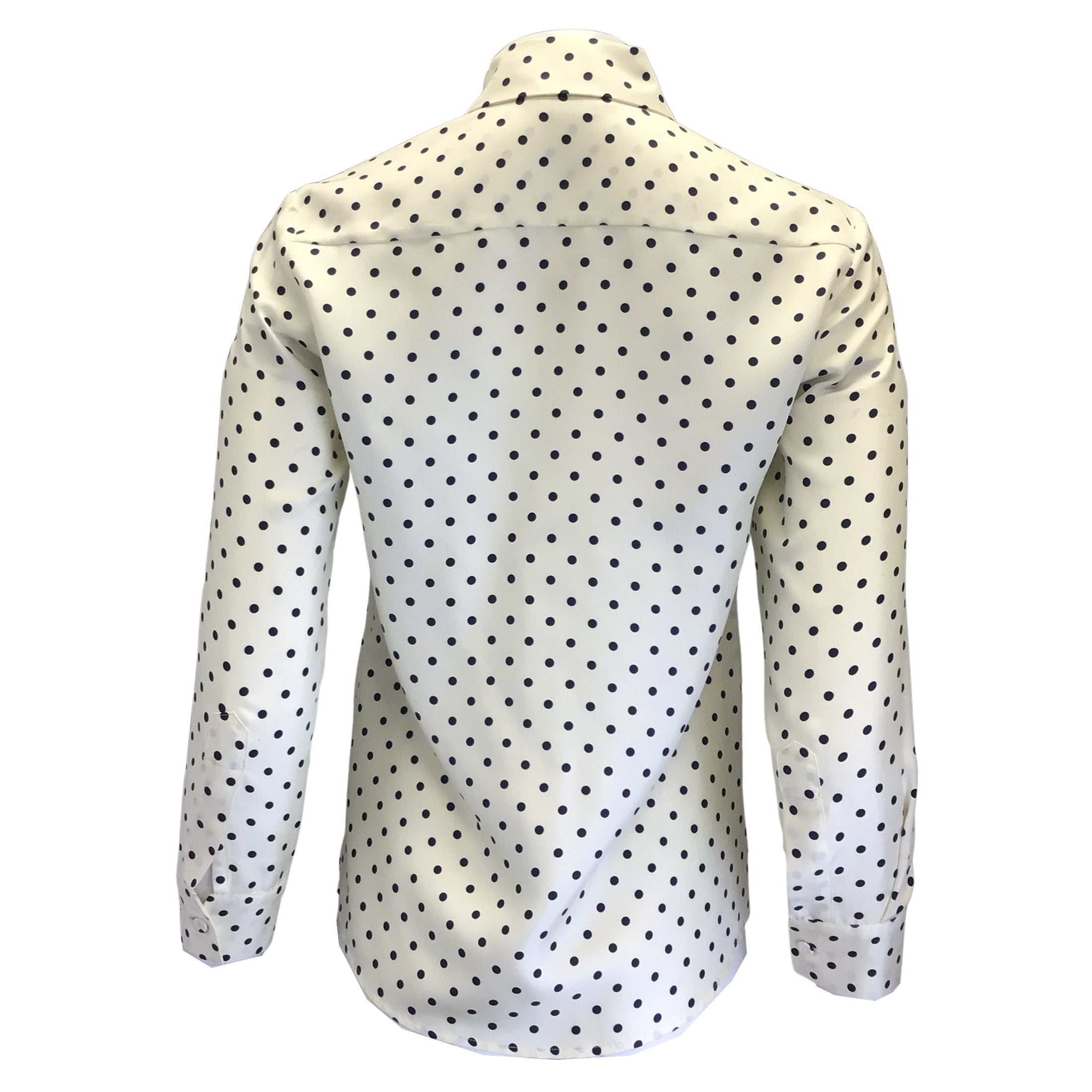Gabriela Hearst Ivory / Navy Blue Mirtha Pinktucked Polka Dotted Long Sleeved Button-down Silk Blouse