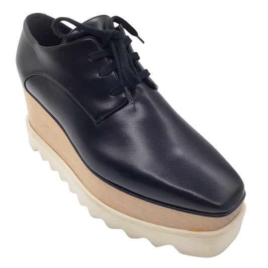 Stella McCartney Black / White Elyse Leather Platform Sneakers