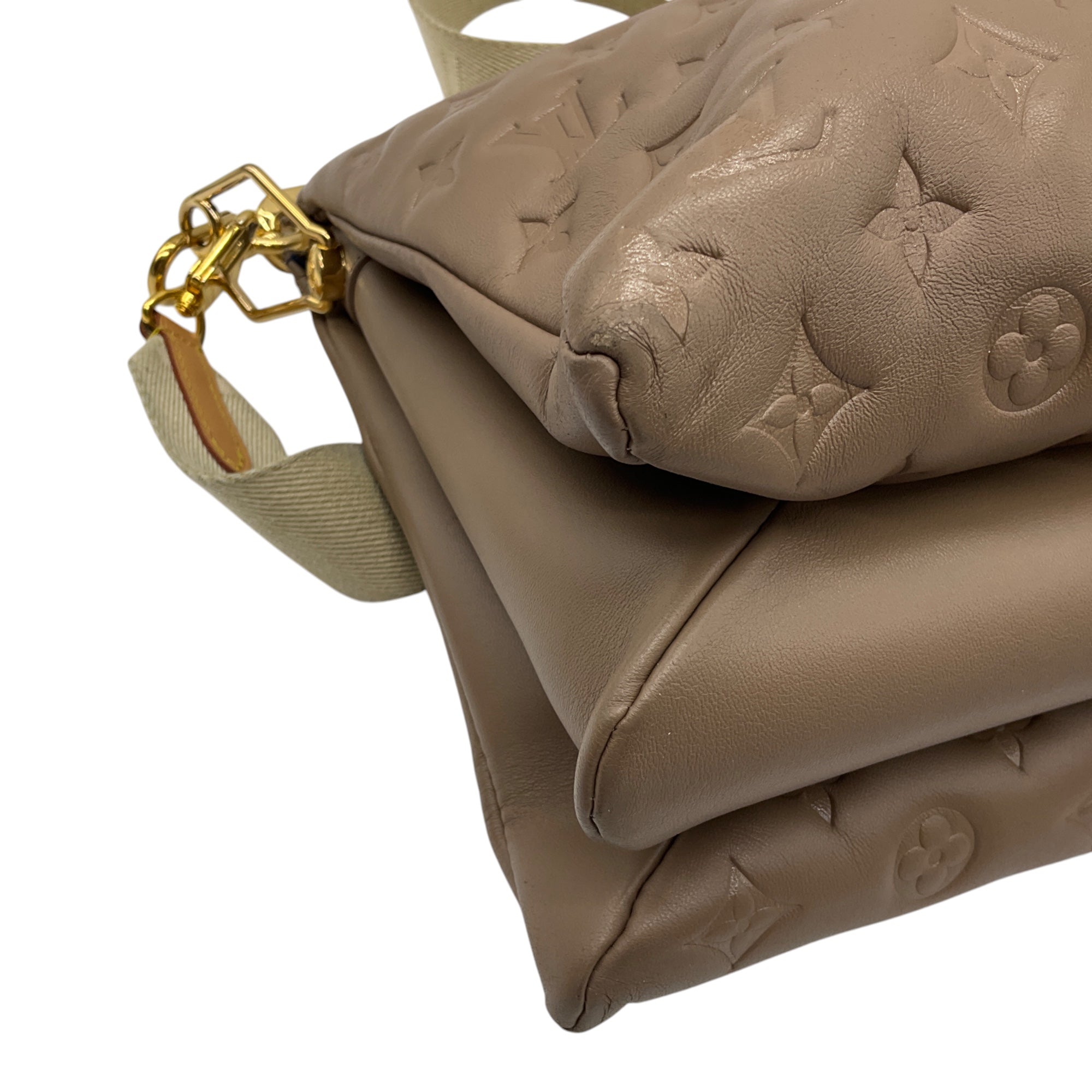 Louis Vuitton Taupe Monogram Embossed Leather Coussin Handbag
