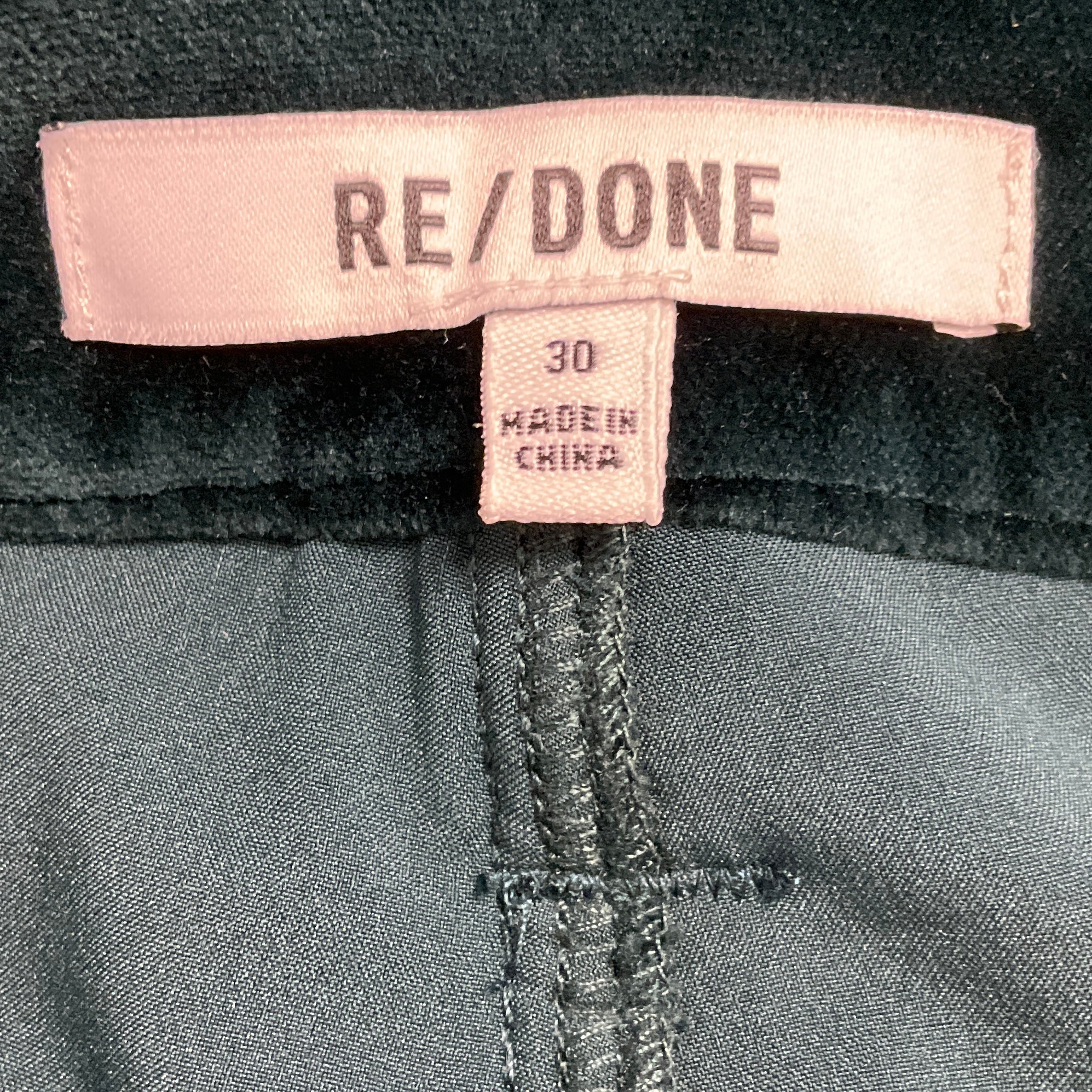 Re/Done Spruce Velvet Workwear Wide Leg Jeans