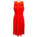 Load image into Gallery viewer, Giambattista Valli Bright Orange Collared Sleeveless Silk Dress
