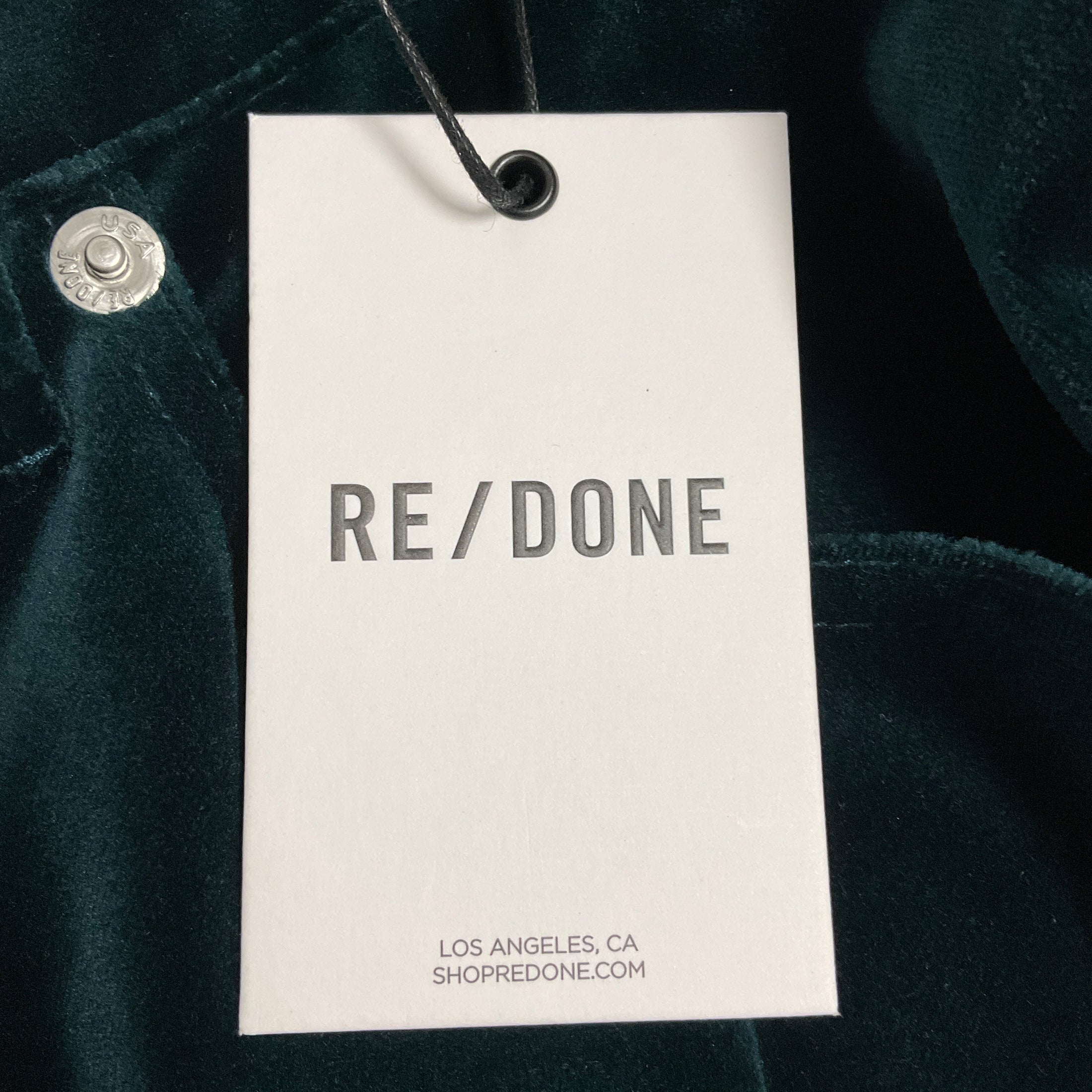 Re/Done Spruce Velvet Workwear Wide Leg Jeans