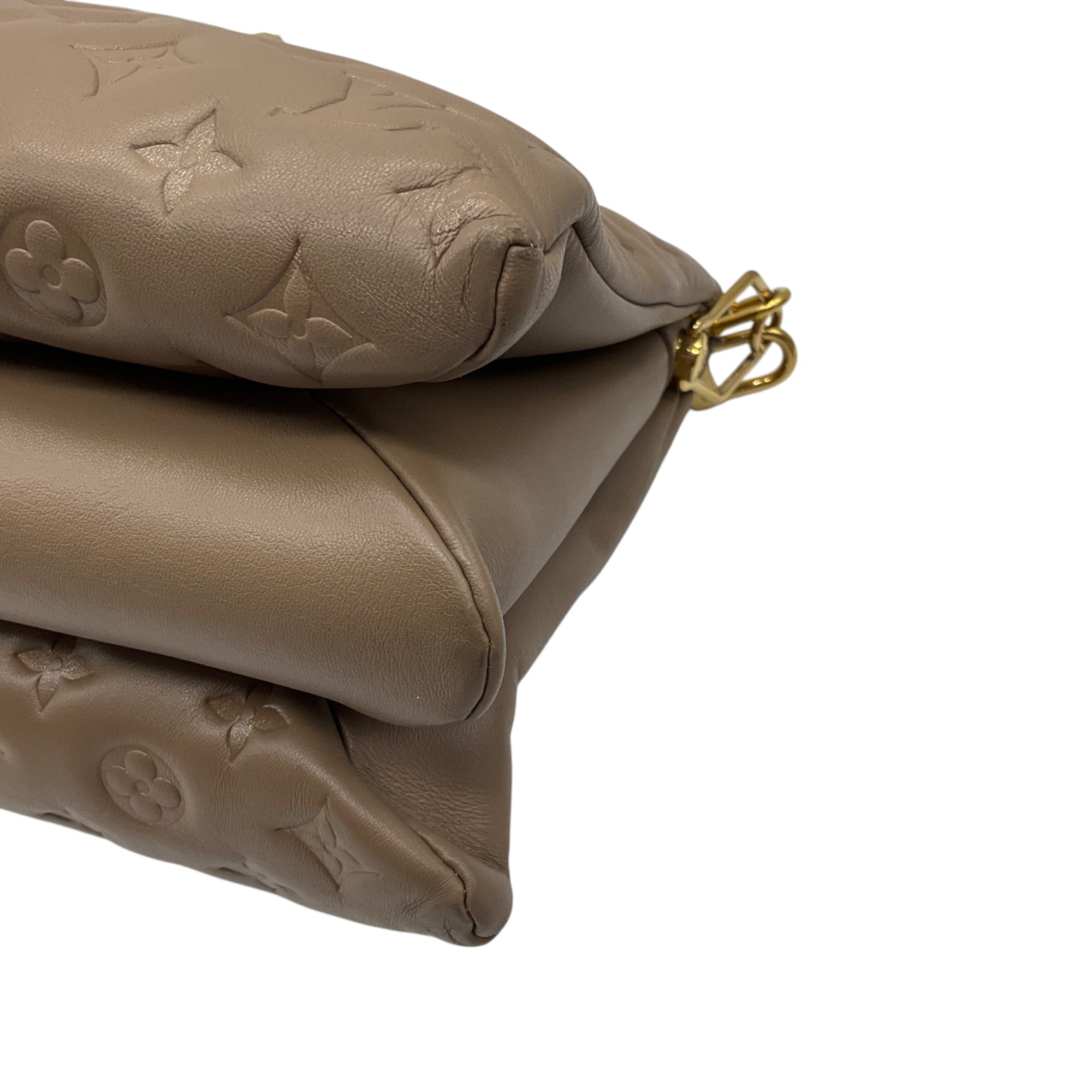 Louis Vuitton Taupe Monogram Embossed Leather Coussin Handbag