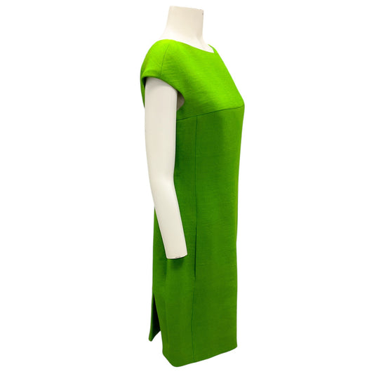 Akris Green Cap Sleeved Silk Shantung Dress