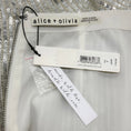 Load image into Gallery viewer, alice + olivia Silver Sequined Trumpet Midi Skirt
