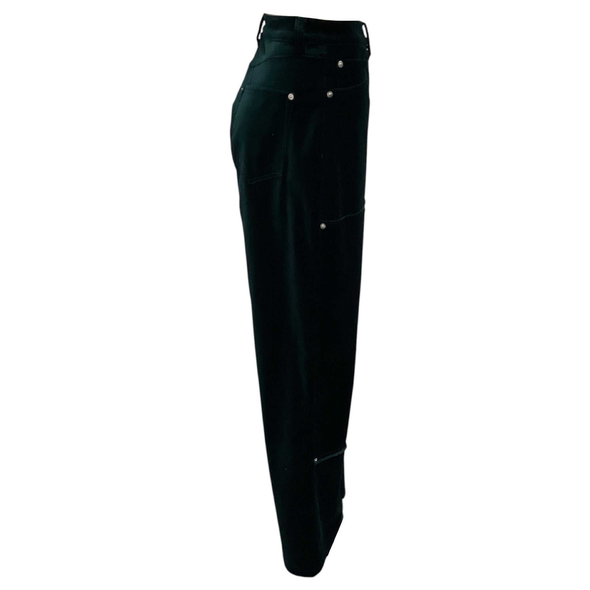 Re/Done Spruce Velvet Workwear Wide Leg Jeans