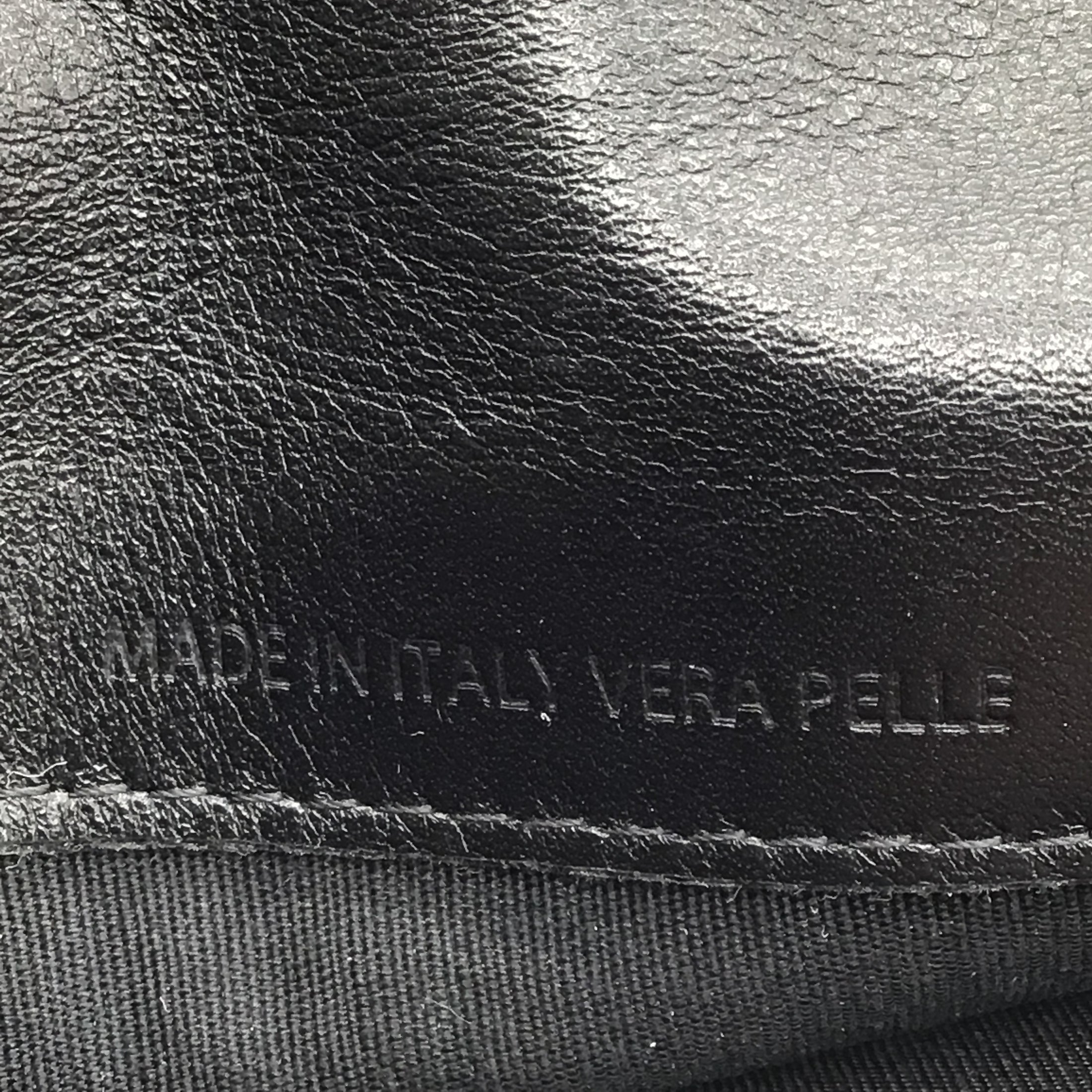 Maison Martin Margiela Black / Silver Mirrored Detail Leather Wallet