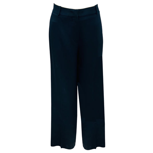 Loro Piana Navy Blue Silk and Wool Trousers