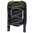 Load image into Gallery viewer, Paco Rabanne Black / Silver Chain Print Long Sleeved Stretch Jersey Top
