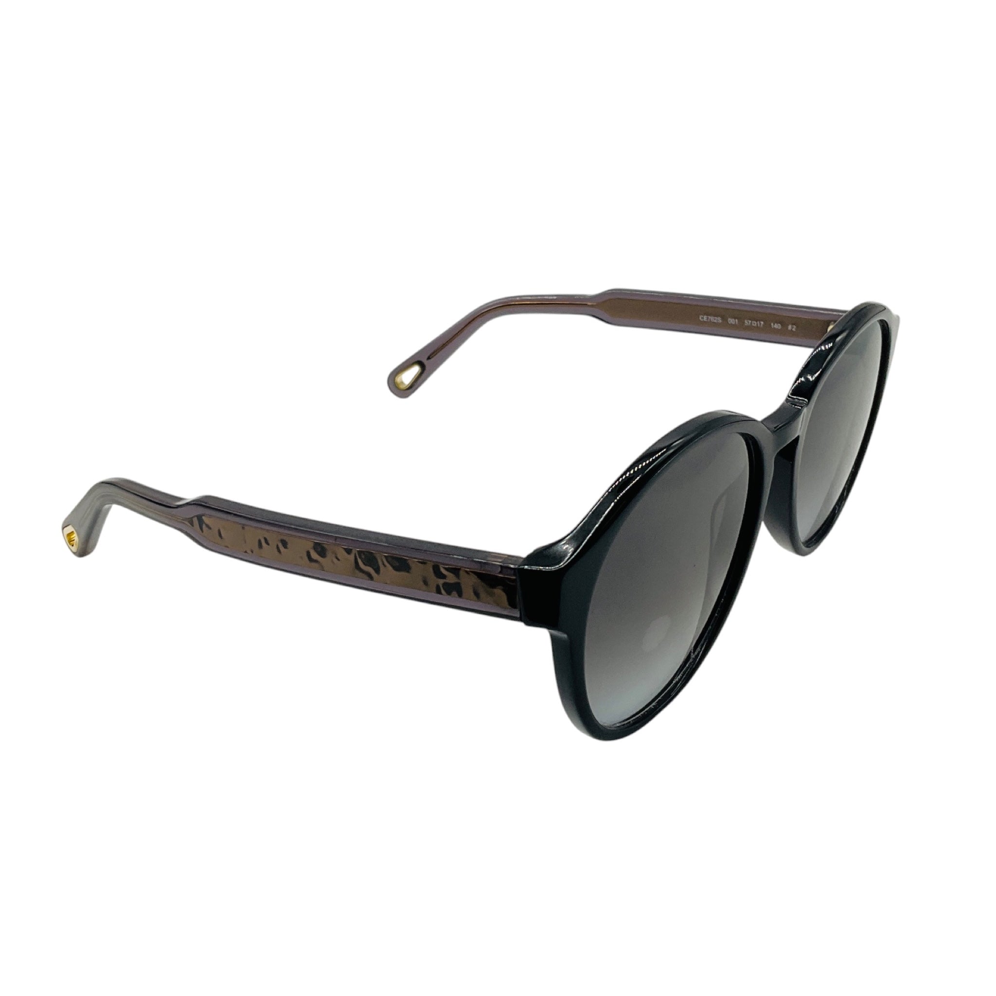Chloe Black Round Plastic Sunglasses